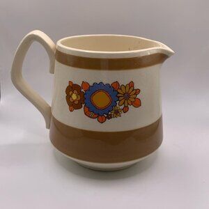 Sadler bold floral milk jug or creamer  - retro sixties crockery made in England